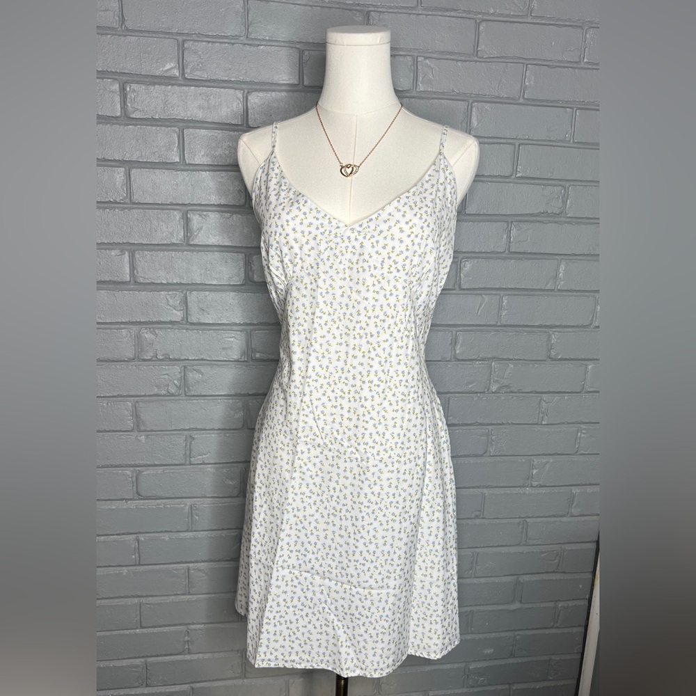 Peppermayo White Floral Tie Back Mini Dress